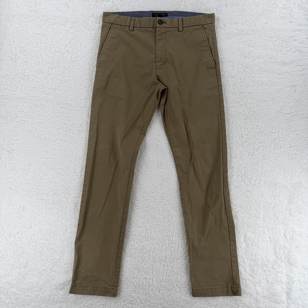 Banana Republic Chino Pants Mens 33x32 Khaki Fulton Skinny Stretch‎ Casual